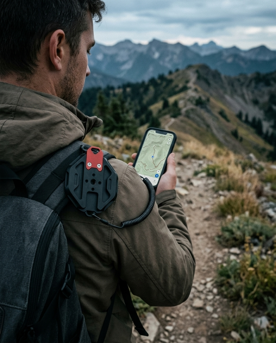 Magnetic Phone Mount for Straps and Webbing: Trail