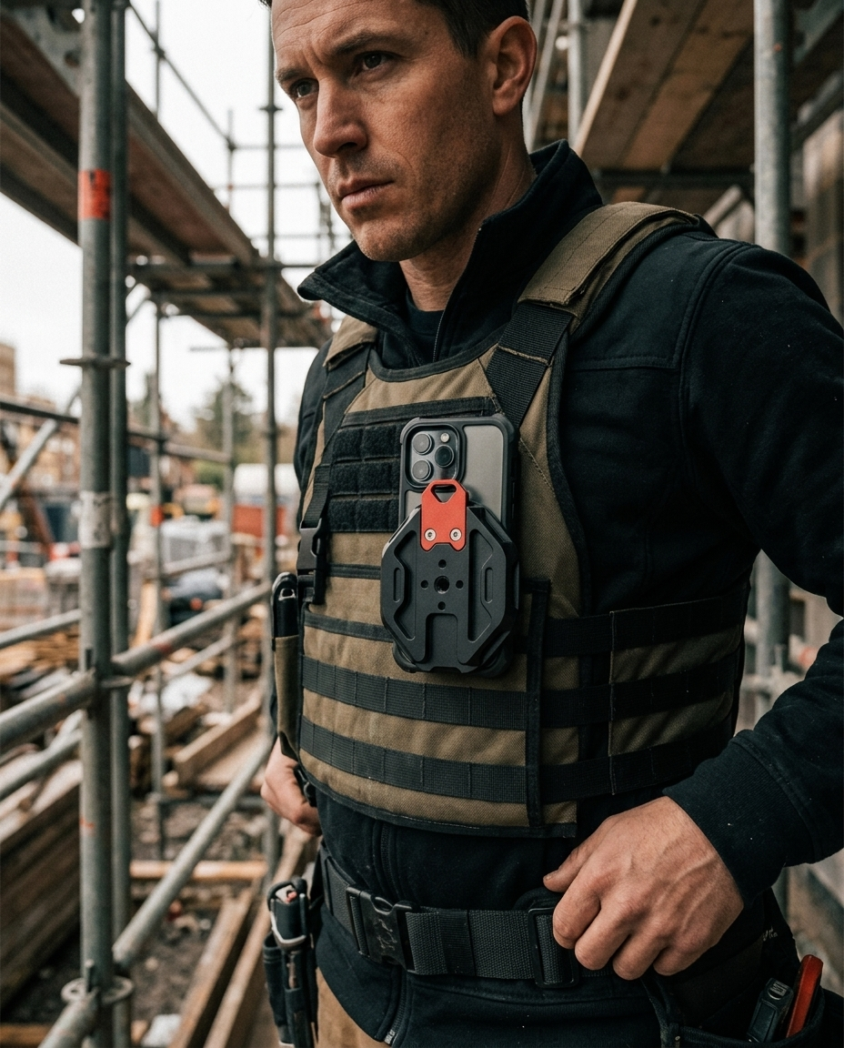 Magnetic Phone Mount for Straps and Webbing: Work