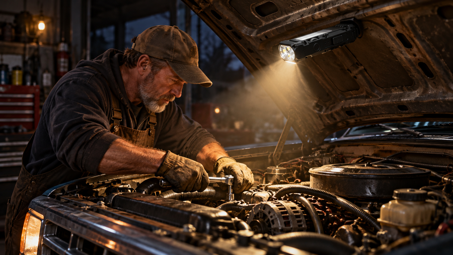 Magnetic Flashlight: The Hands-Free Work Light for Engines, Panels and Attics