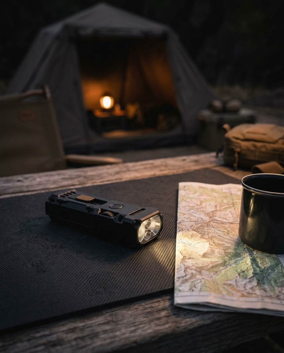 Compact Flat Flashlight: Camp