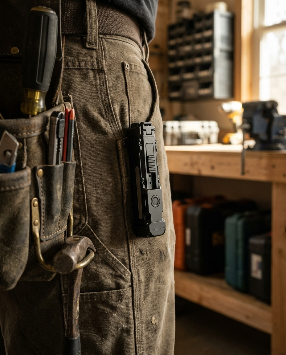 Compact Flat Flashlight: Work