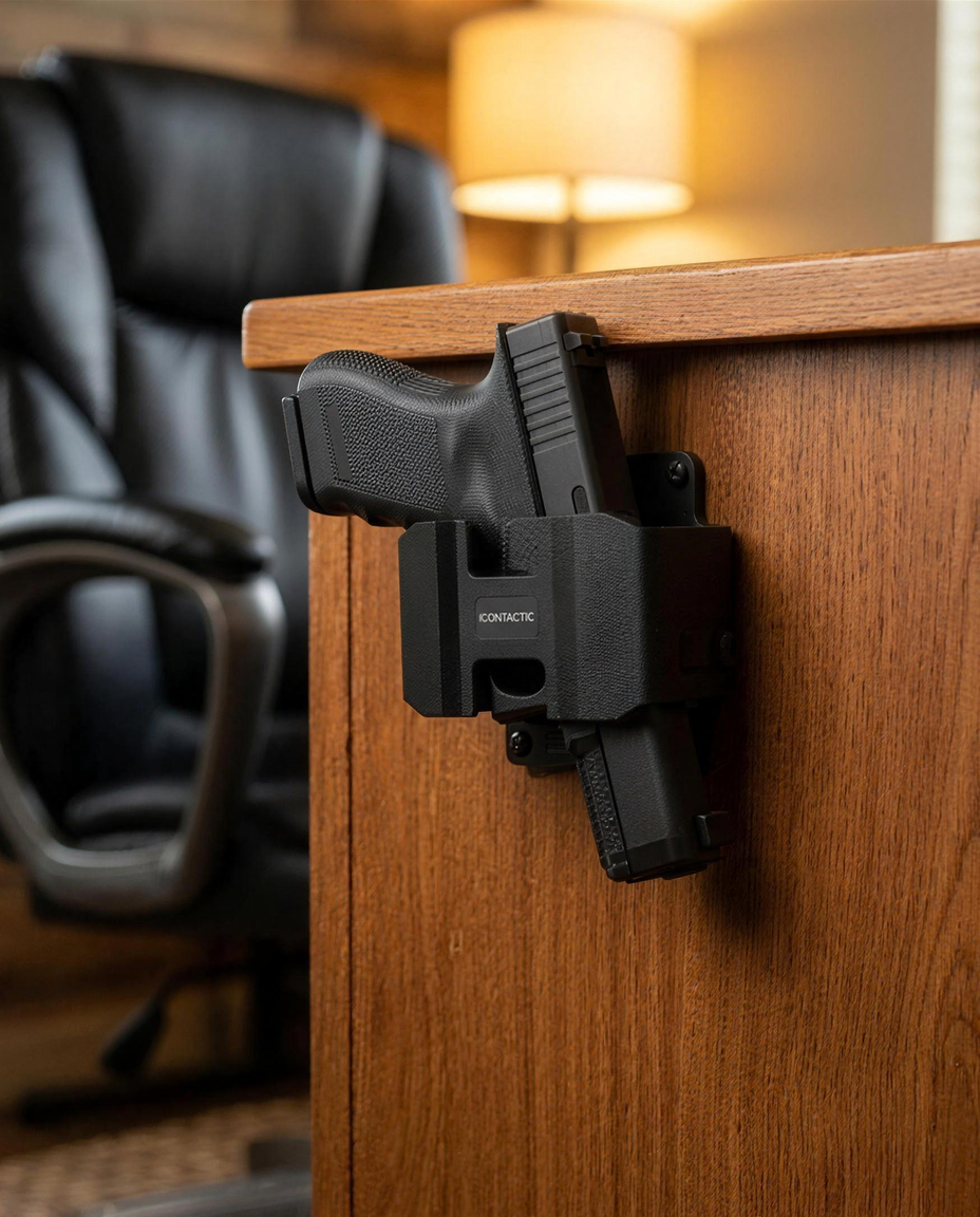 Magnetic Handgun Mount: Desk or shop