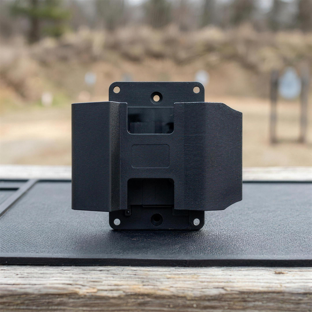 Magnetic Handgun Mount, mount only on an outdoor range bench, no firearm