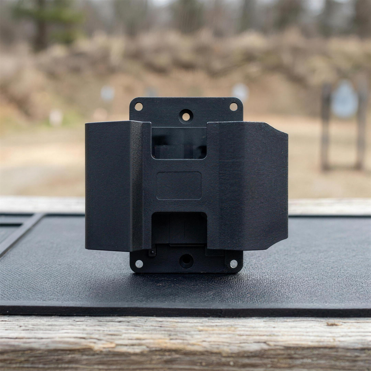 Magnetic Handgun Mount, mount only on an outdoor range bench, no firearm