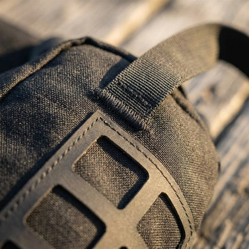 Laser-cut panel, reinforced webbing.