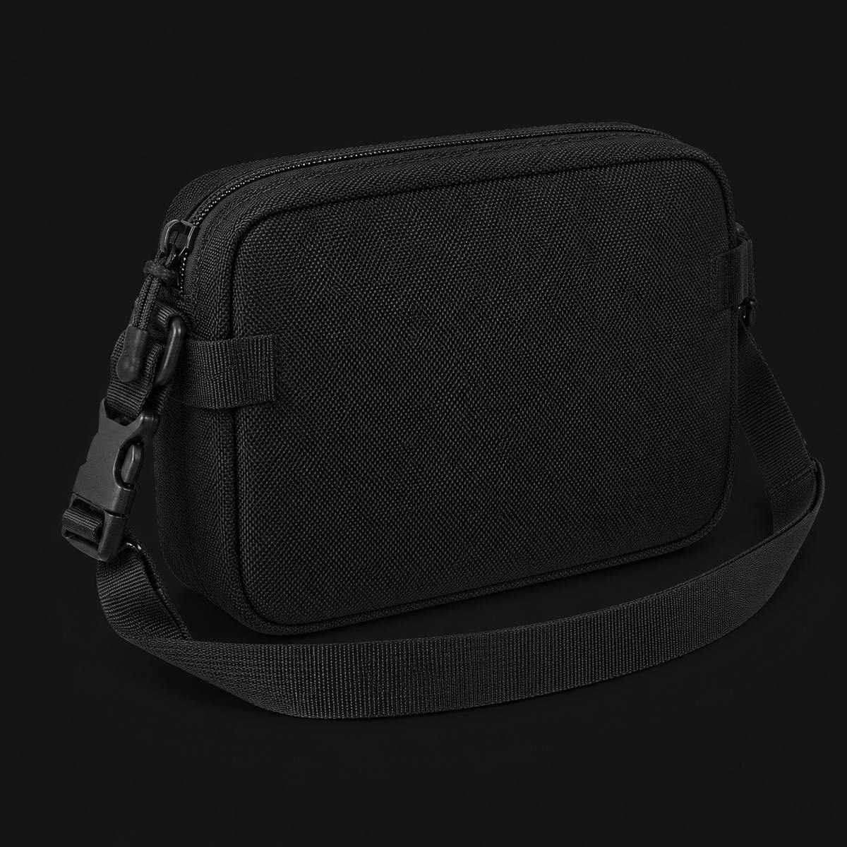 ICONTACTIC Full-Size Concealment Carry Bag, concept render pending supplier verification, bag only, rear three-quarter view on graphite