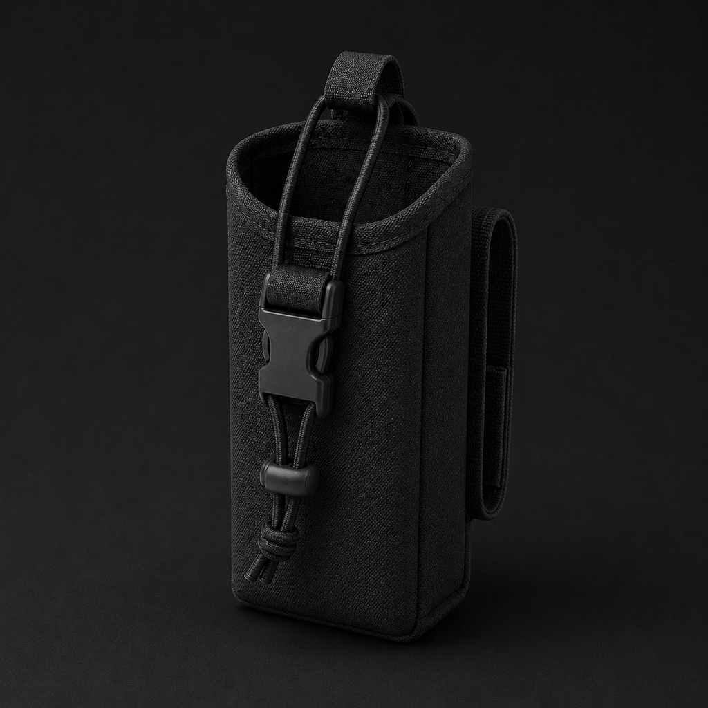 ICONTACTIC Adjustable Radio Carrier, concept render pending supplier verification, shown empty, on graphite