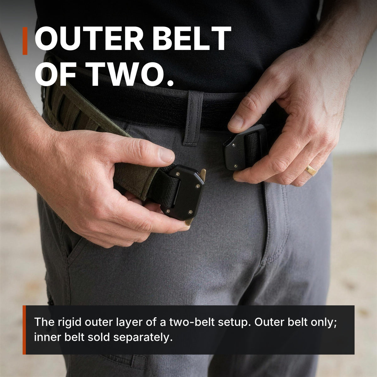 ICONTACTIC Outer Equipment Belt over an inner belt, headline: outer belt of two. Concept render, illustrative