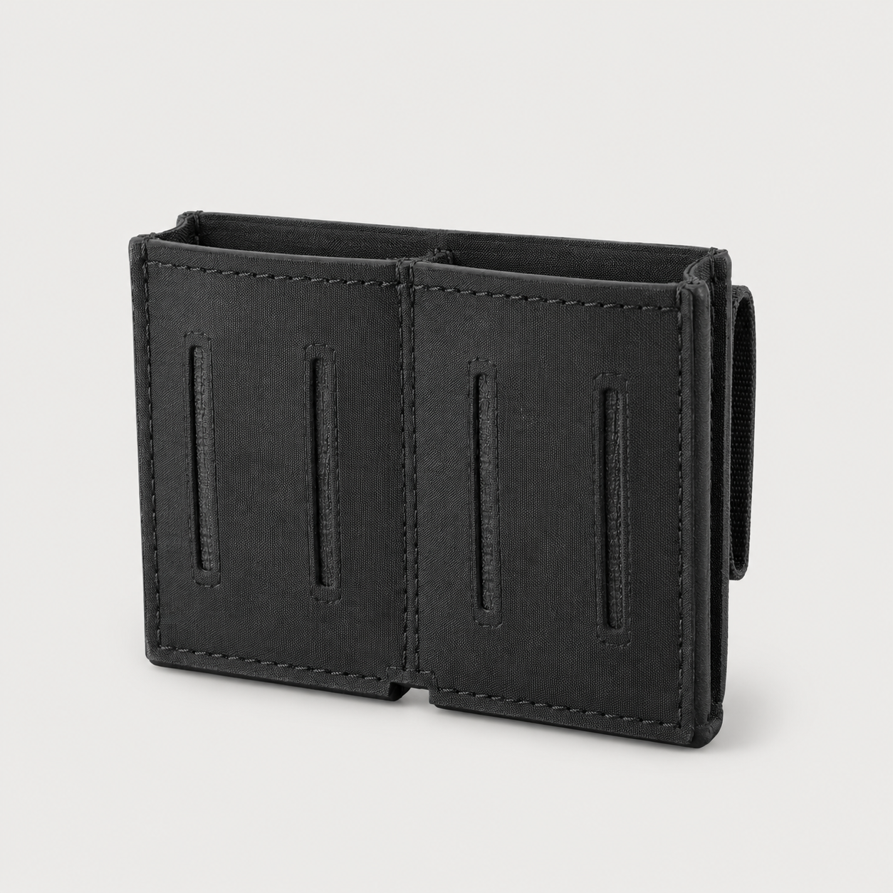 ICONTACTIC Low-Profile Double Magazine Pouch, concept render pending supplier verification, empty pouch, front three-quarter view on light grey