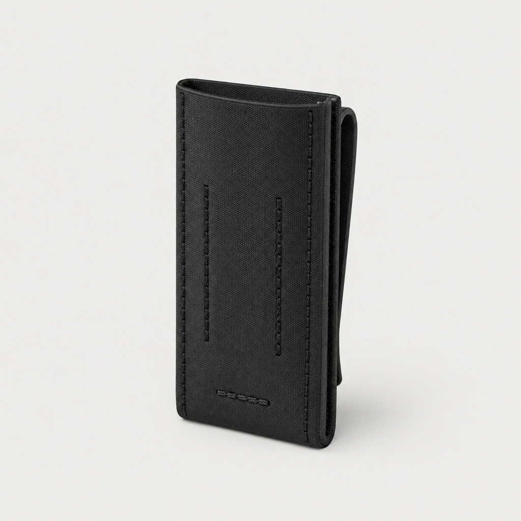 ICONTACTIC Low-Profile Single Magazine Pouch, concept render pending supplier verification, empty pouch, front three-quarter view on light grey