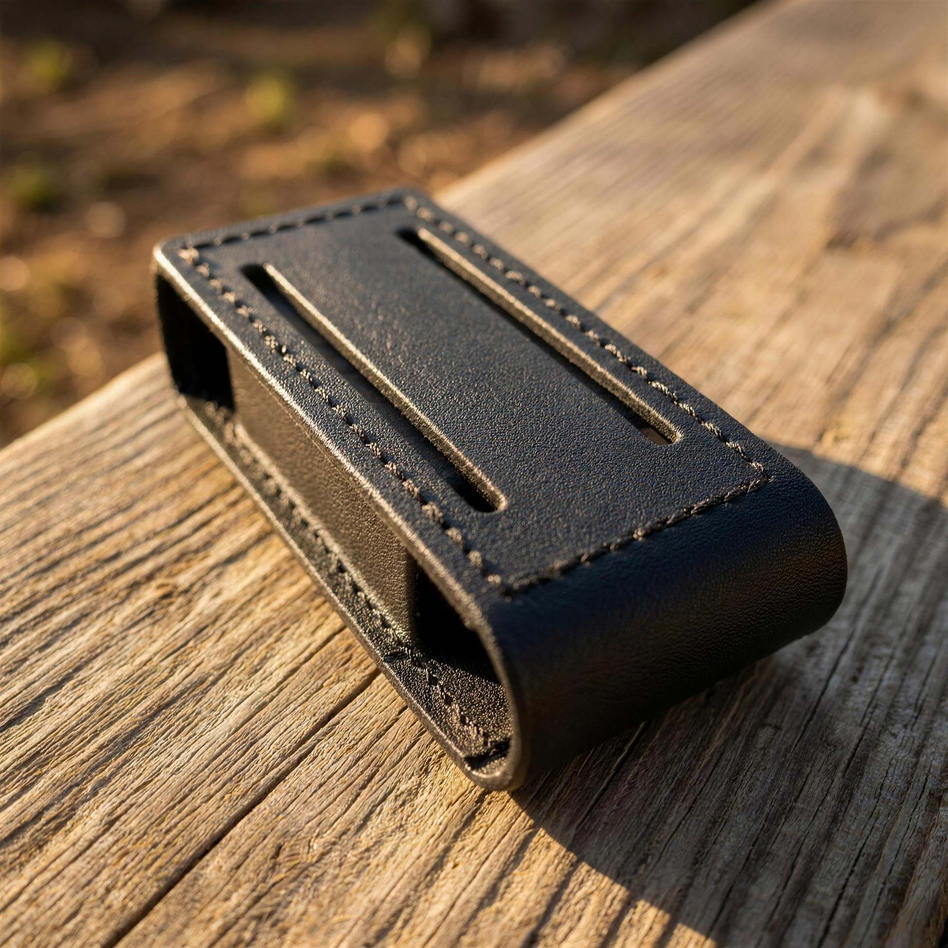 ICONTACTIC Low-Profile Single Magazine Pouch, concept render pending supplier verification, close-up of the shell, stitching and belt slots