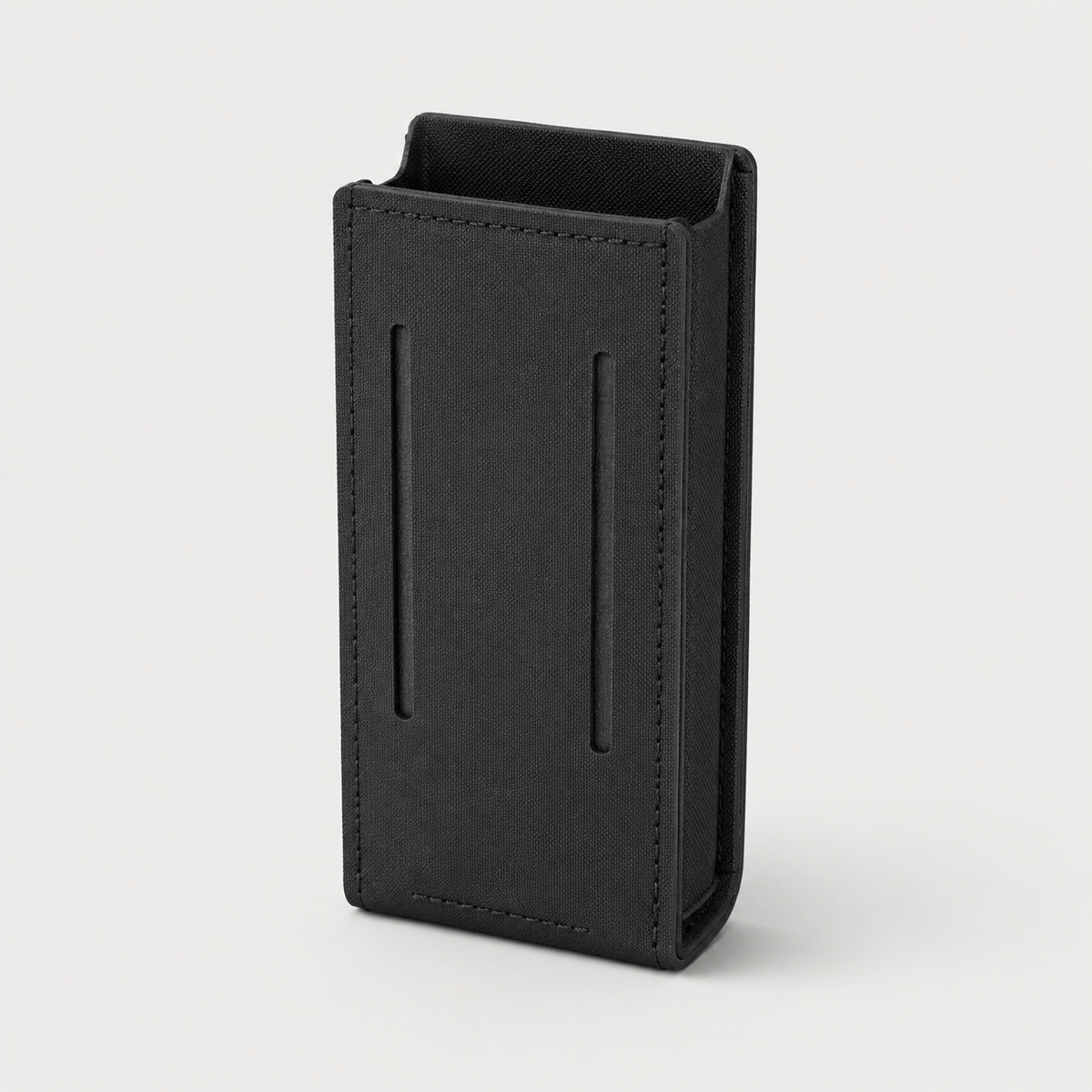 ICONTACTIC Low-Profile Rifle Magazine Pouch, concept render pending supplier verification, empty pouch, front three-quarter view on light grey