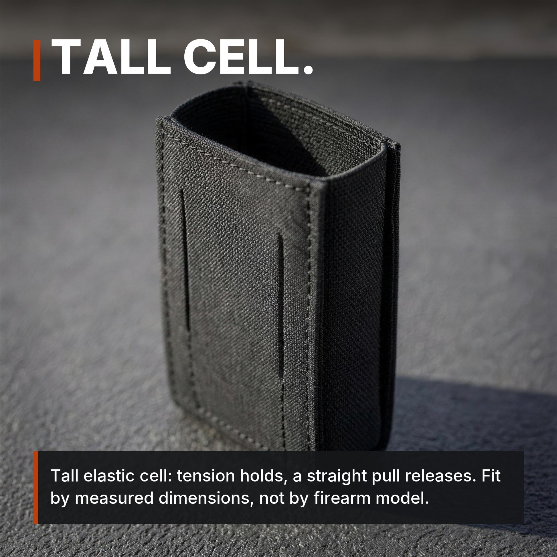 ICONTACTIC Low-Profile Rifle Magazine Pouch infographic: Tall cell