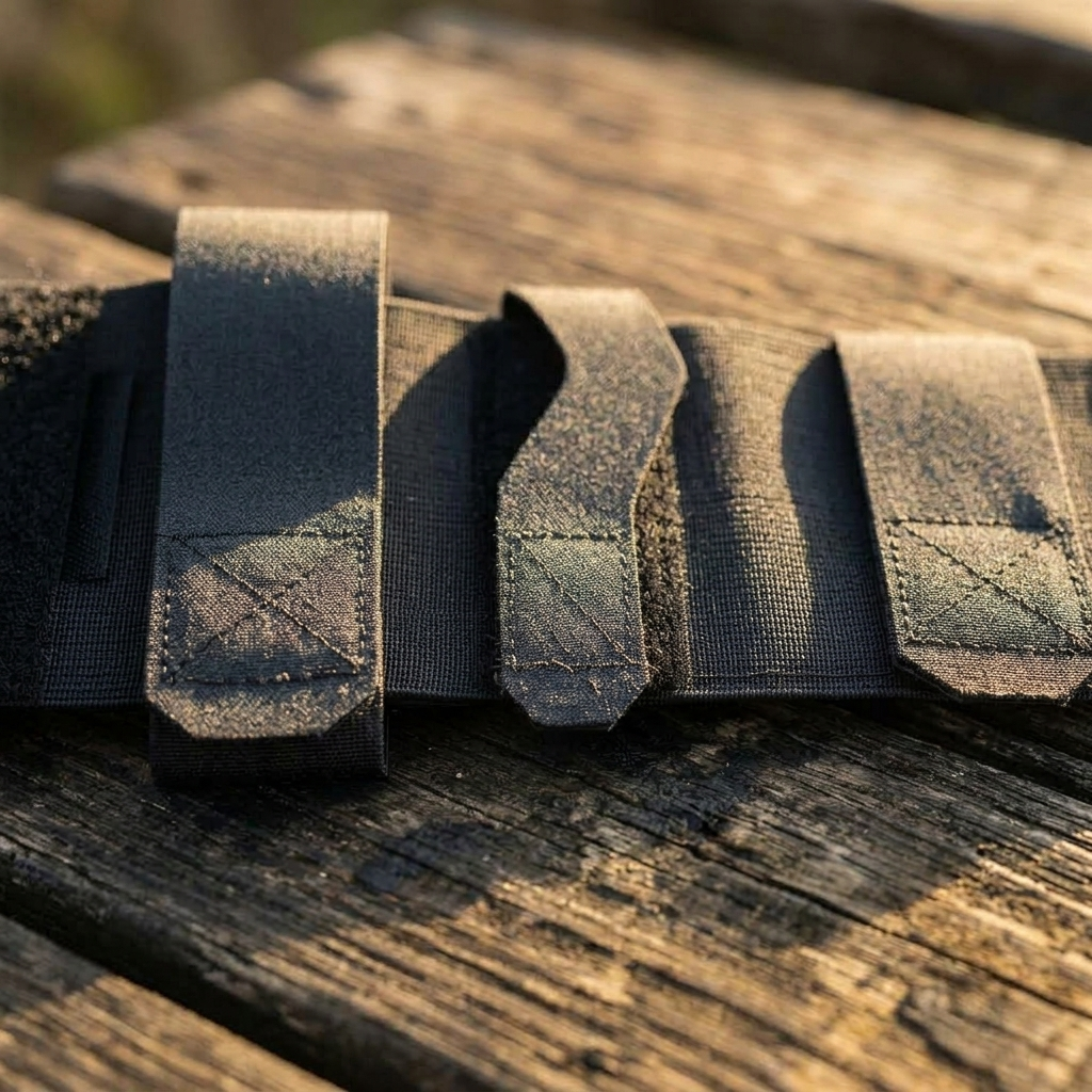 A sleeve, a tab and a flat band.