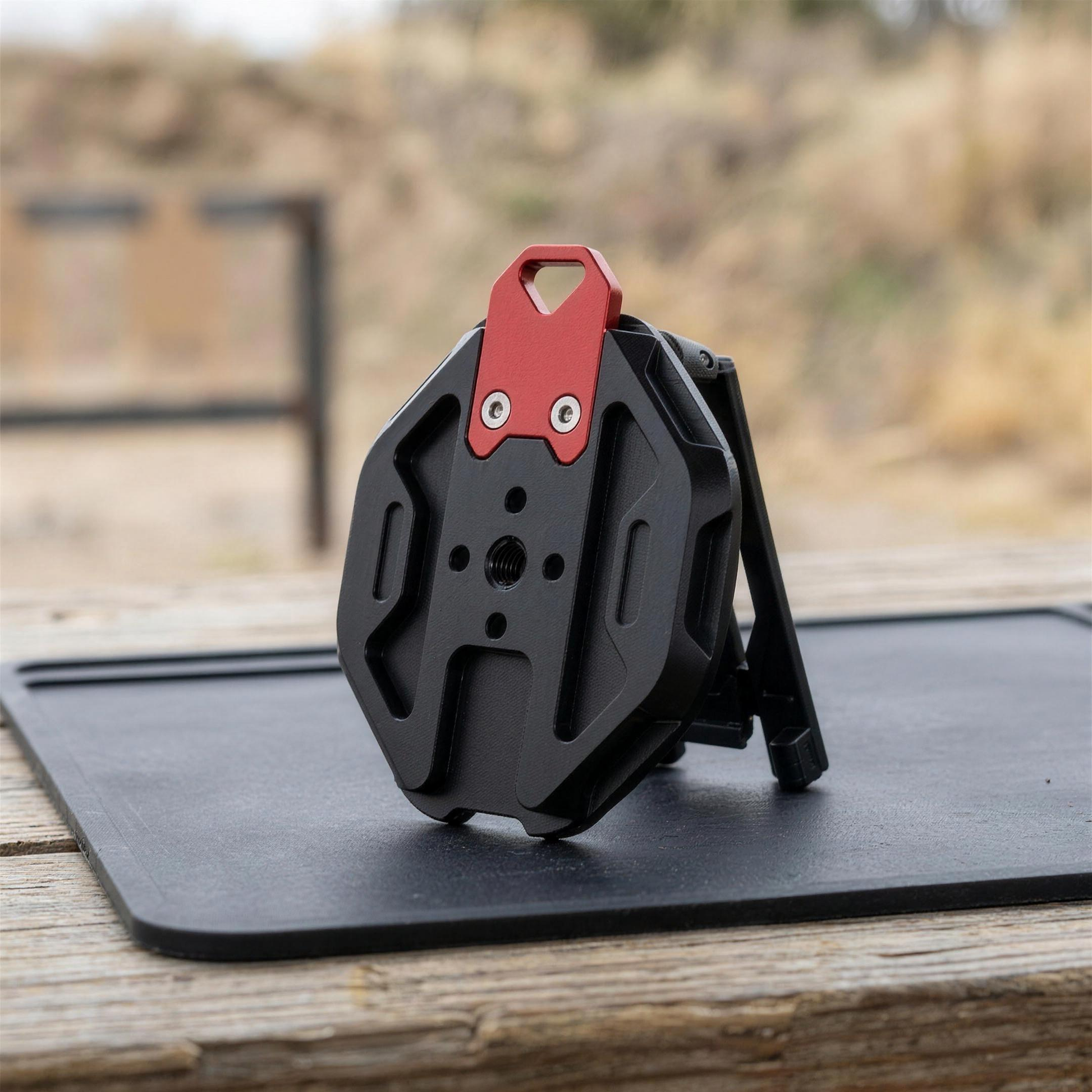 ICONTACTIC Magnetic Phone Mount for Straps and Webbing, concept render pending supplier verification, mount only on an outdoor range bench