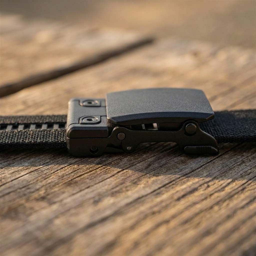 Low profile, lever release.