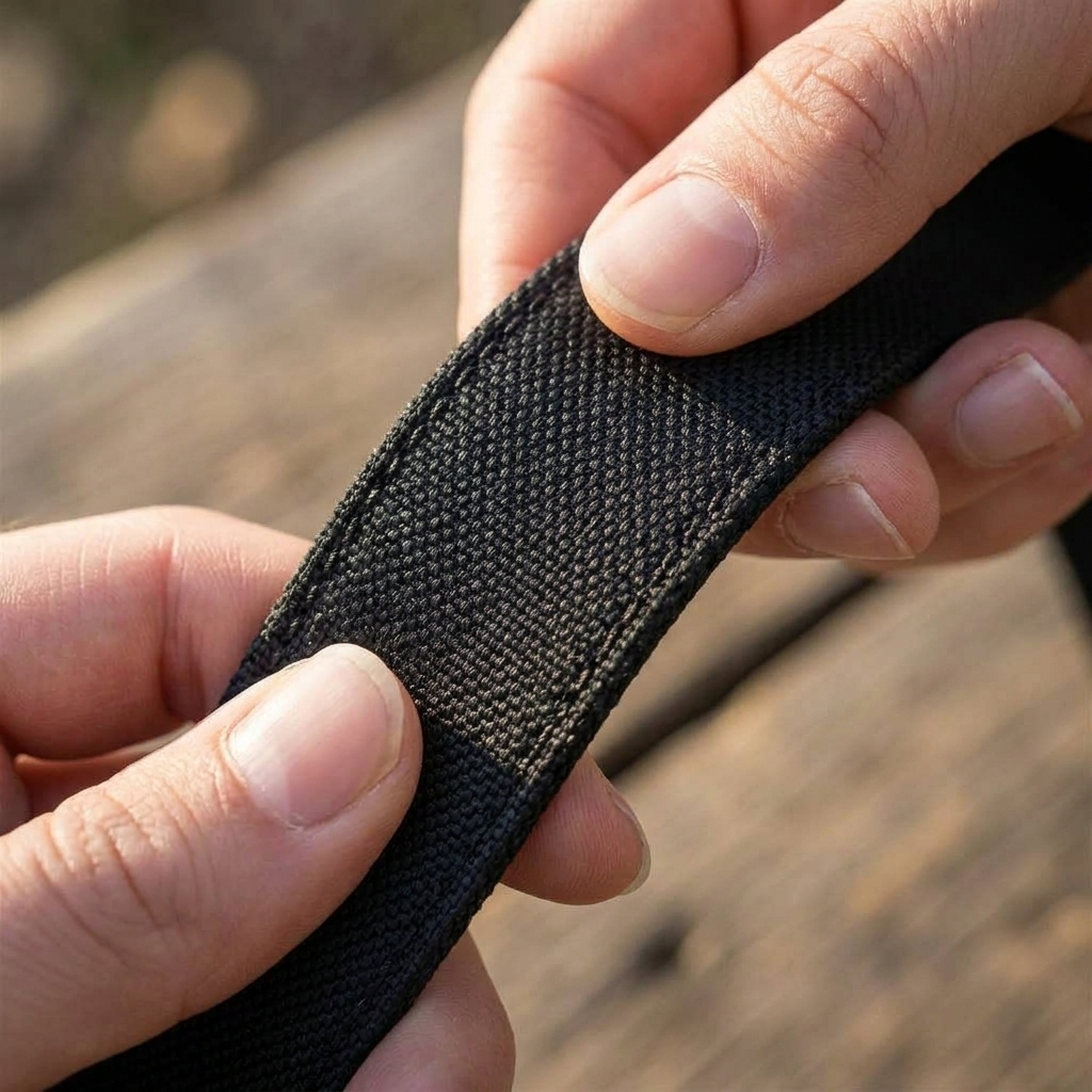 Nylon weave over a stiffened core.
