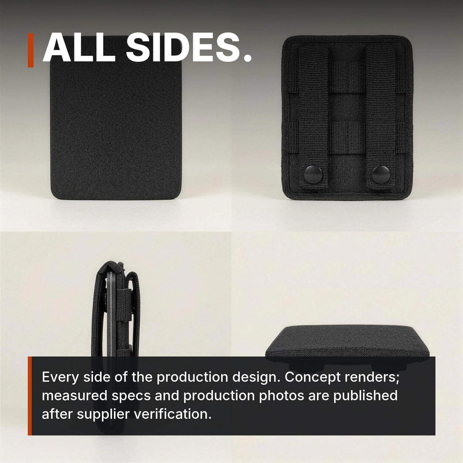 ICONTACTIC Magnetic Retention Catch infographic: All sides, four views