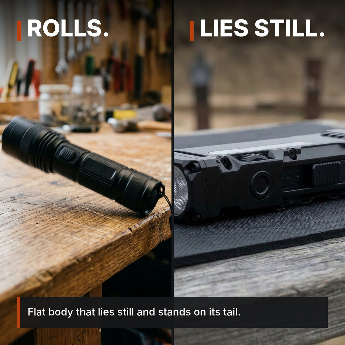 Rolls. Lies still.